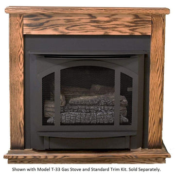 Buck Stove Standard Dark Oak Corner Mantel for Gas Stoves and Fireboxes
