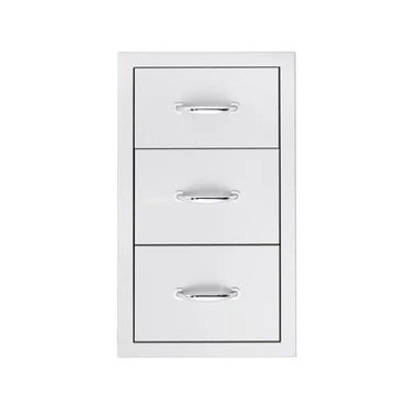 True Flame 17" Stainless Steel Triple Vertical Drawer