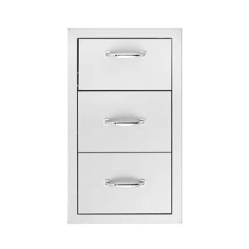 True Flame 17" Stainless Steel Vertical 2-Drawer and Paper Towel Holder Combo