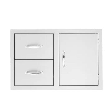 True Flame 30" Stainless Steel 2-Drawers and Access Door Combo