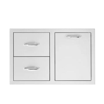 True Flame 33" Stainless Steel 2-Drawers and Vented LP Tank Pullout Drawer Combo
