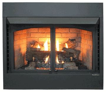 Buck Stove Model 36ZCBBXL Vent-Free Gas Fireplace - Pine Logs