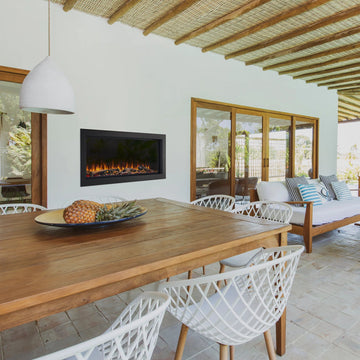 SimpliFire Forum Outdoor 43" Built-In/Recessed Linear Electric Fireplace | SF-OD43