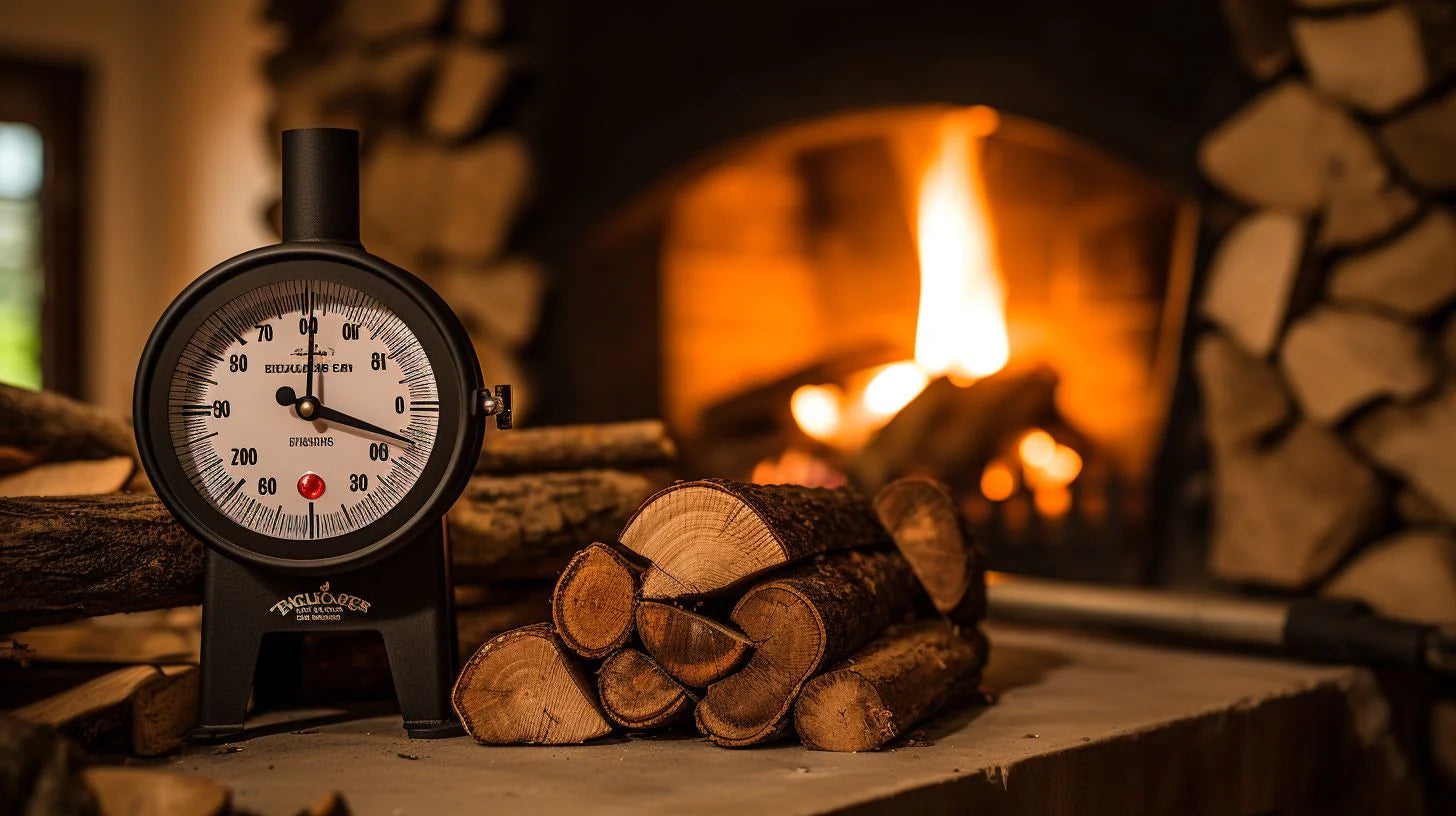 Where is the best place to locate a thermometer on a wood insert or wo