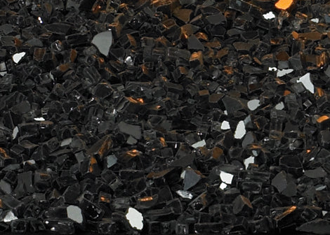 Empire Crushed Glass, Black Polished, approx. 1 sq. ft (DG1BKP)