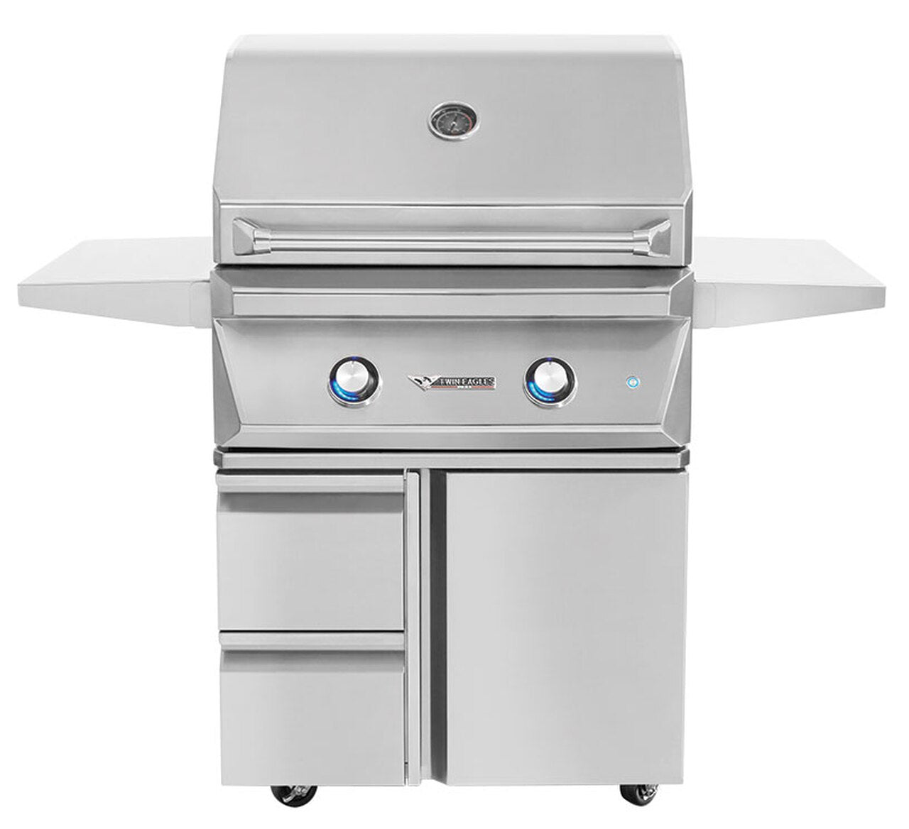 Twin Eagles 30" Natural Gas Grill with 2 Burners and Infrared Rotisserie on Deluxe Base - Fireplace Choice