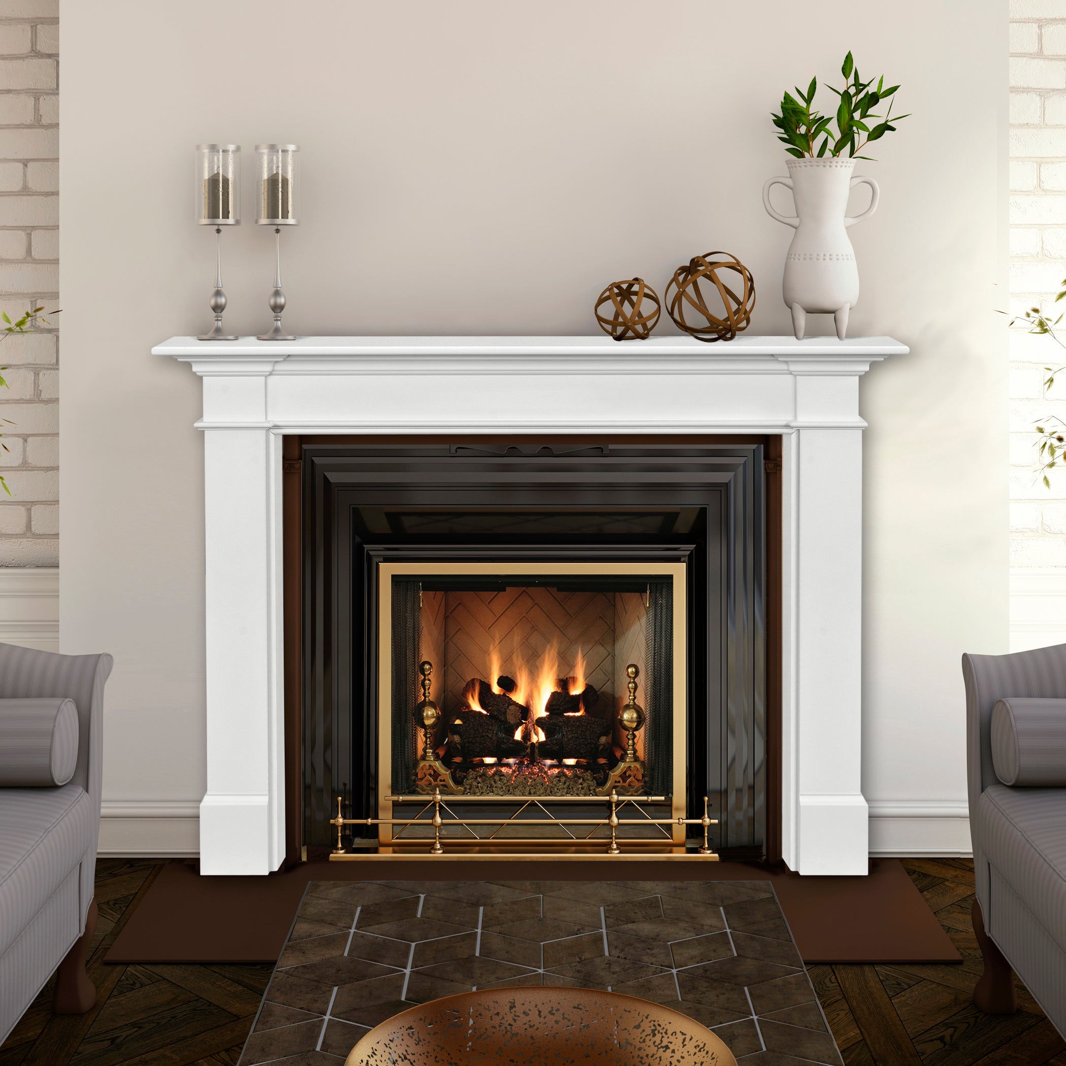 Pearl Mantels 535 Radford MDF Mantel Surround in White Finish - 550-48 - Fireplace Choice