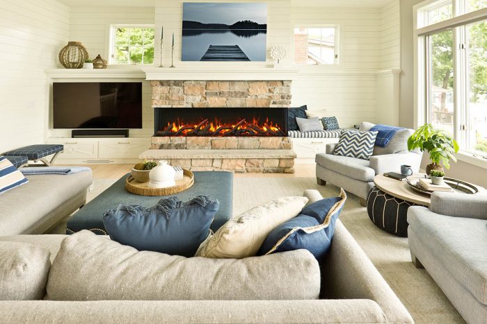 72″ BAY-SLIM Series 3 Sided Glass Electric Fireplace - 72-BAY-SLIM - Fireplace Choice