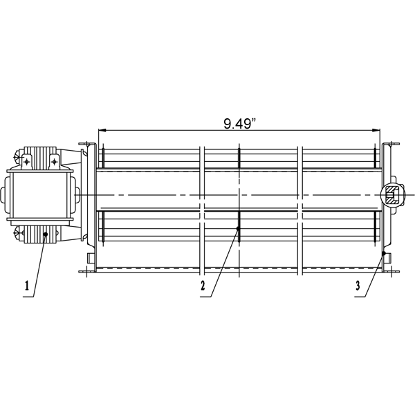 Lennox Blower For Gas Fireplaces, FBK-250-BLOWER-ONLY-AMP - Dimensions