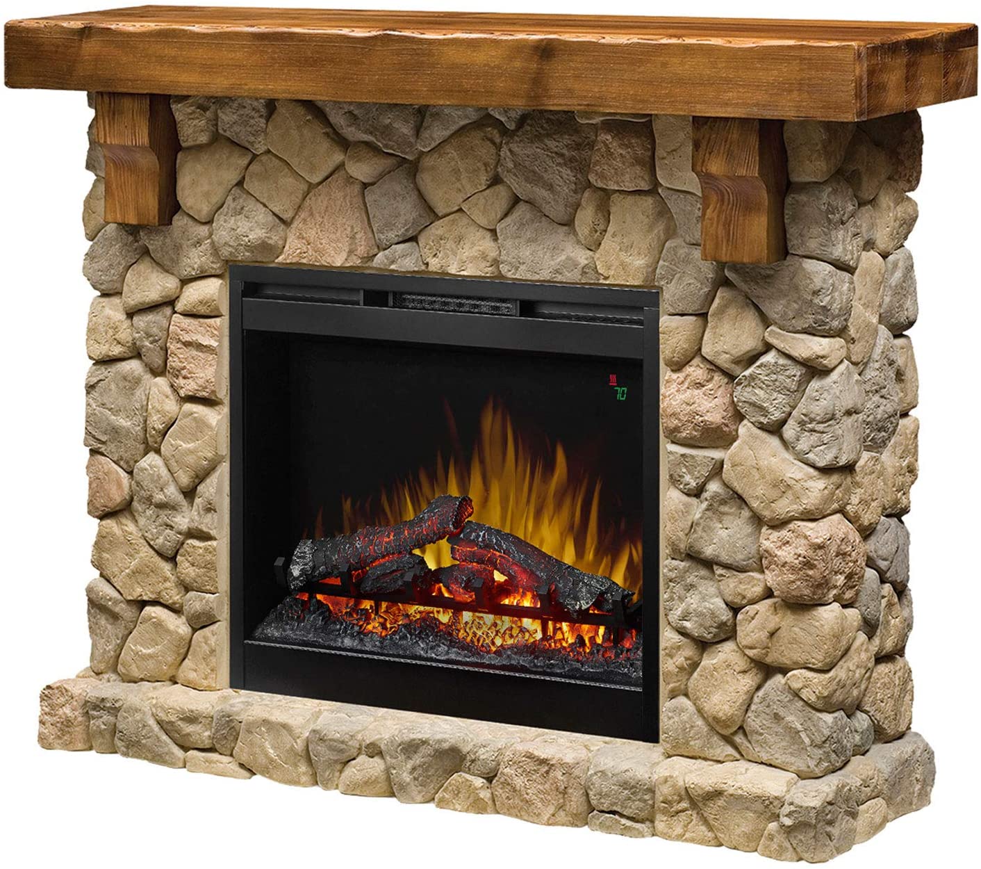 Fieldstone Rustic Electric Fireplace Mantel Package - GDS26L5-904ST - Fireplace Choice