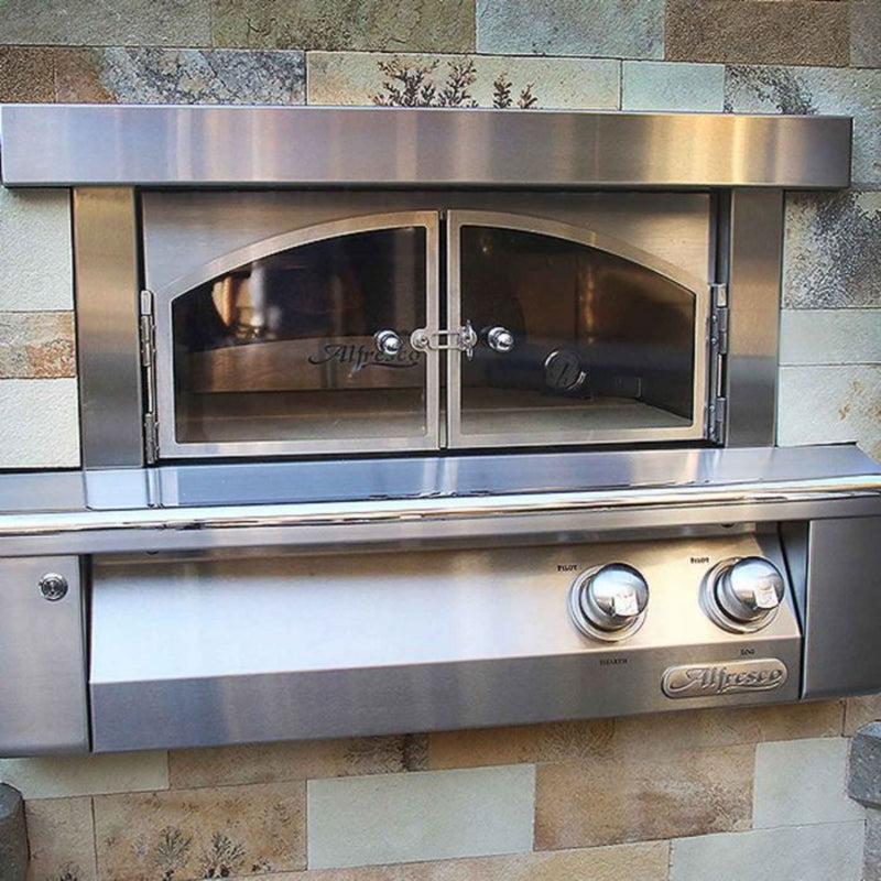 Alfresco Grills Alfresco 30" Ultramarine Blue Gloss Natural Gas Pizza Oven for Built-in Installations