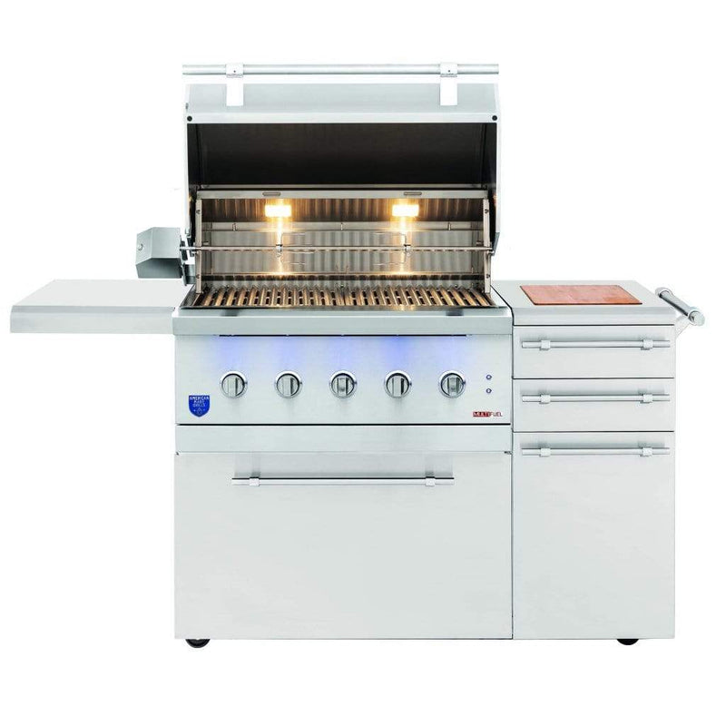 Summerset American Made Grills by Encore Series 36" 5-Burner Freestanding Hybrid Grill - Alternate View
