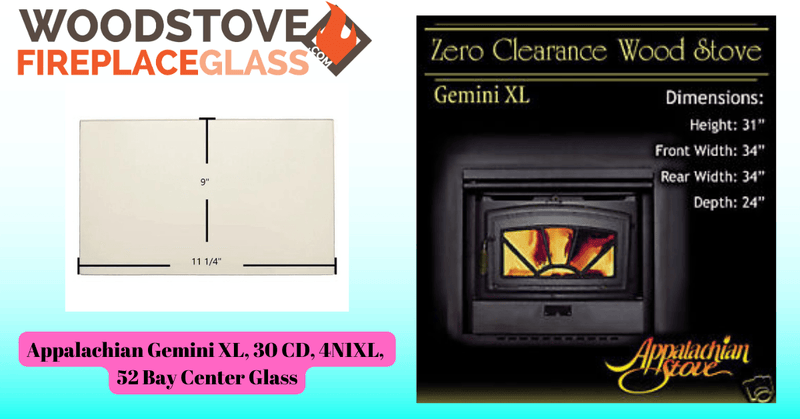 Appalachian Stove Appalachian Gemini XL, 30 CD, 4N1XL, 52 Bay Center Glass - Detail View