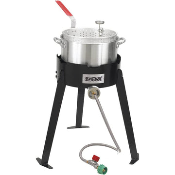Bayou Classic 14" 10-Quart Aluminum Outdoor Propane Gas Fish Cooker/Deep Fryer Kit