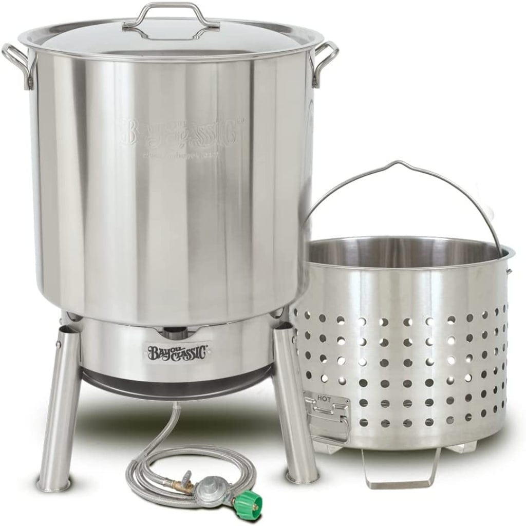 Propane Boiling Bayou Classic 82-Quart Stainless Steel Outdoor Propane Gas Boil/Steam