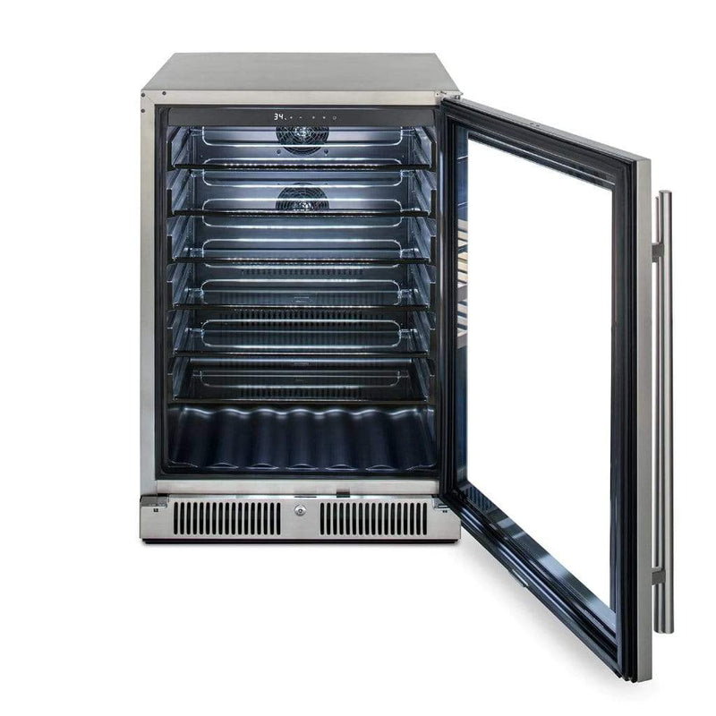 Blaze 24" 5.5 Cu. Ft. Outdoor Rated Glass Door Beverage Cooler - Rear View