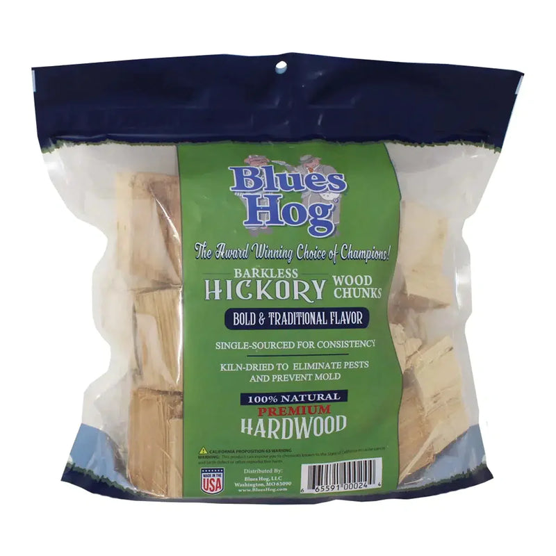 Blue Hogs Blues Hog 300 cu. in. Barkless Hickory Wood Chunks - 8 pack - Side View