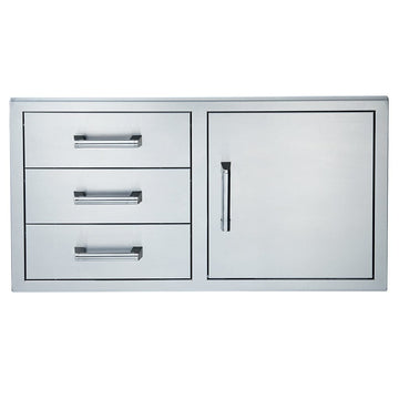 Broilmaster 42" Stainless Steel Horizontal Single Door with Triple Drawer- Built-In