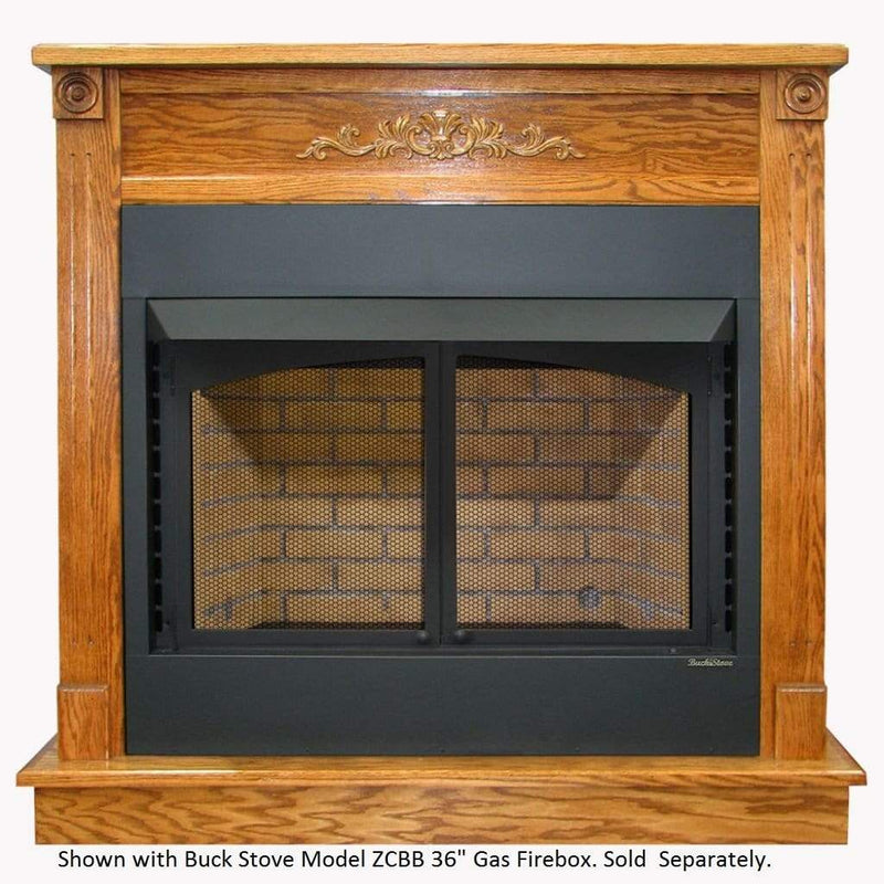 Buck Stove Standard Dark Oak Corner Mantel for Gas Stoves and Fireboxes - Alternate View