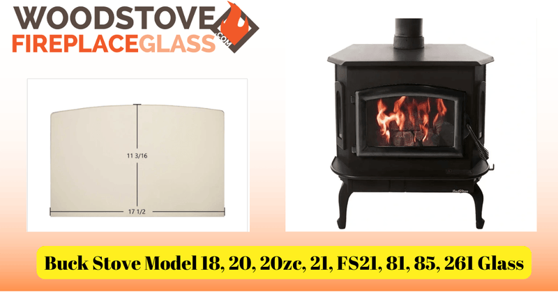 Buck Stove Model 18, 20, 20zc, 21, FS21, 81, 85, 261 Glass - Detail View