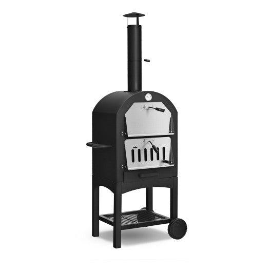 Costway Portable Pizza Oven with Pizza Stone and Waterproof Cover for Outdoor Use - Detail View