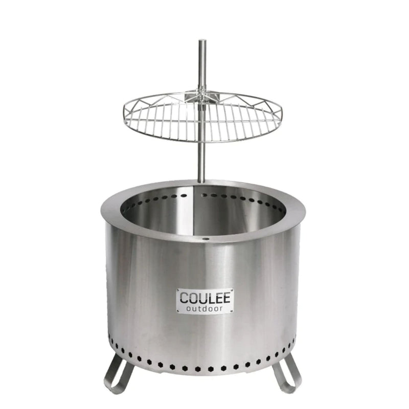 Coulee Outdoor Coulee Colorado 21" Smokeless Multifuel Portable Stainless Steel Fire Pit - Detail View