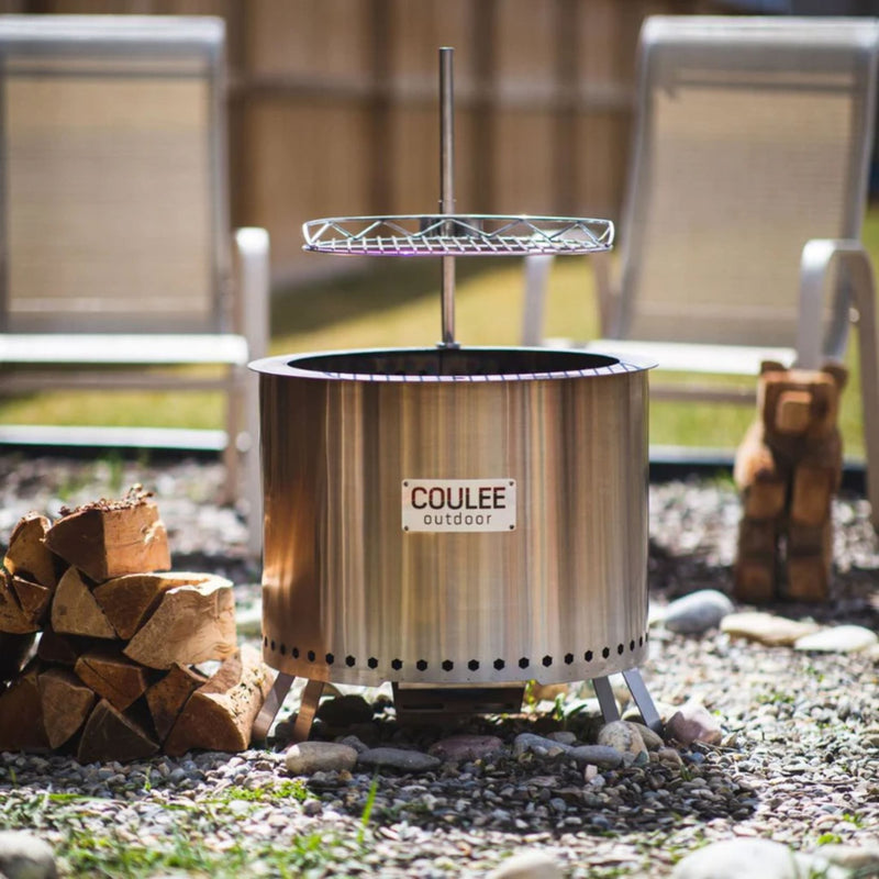 Coulee Outdoor Coulee Colorado 21" Smokeless Multifuel Portable Stainless Steel Fire Pit - Dimensions