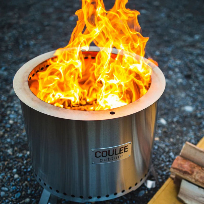 Coulee Outdoor Coulee Colorado 21" Smokeless Multifuel Portable Stainless Steel Fire Pit - Top View