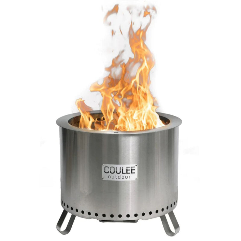 Coulee Outdoor Coulee Colorado 21" Smokeless Multifuel Portable Stainless Steel Fire Pit