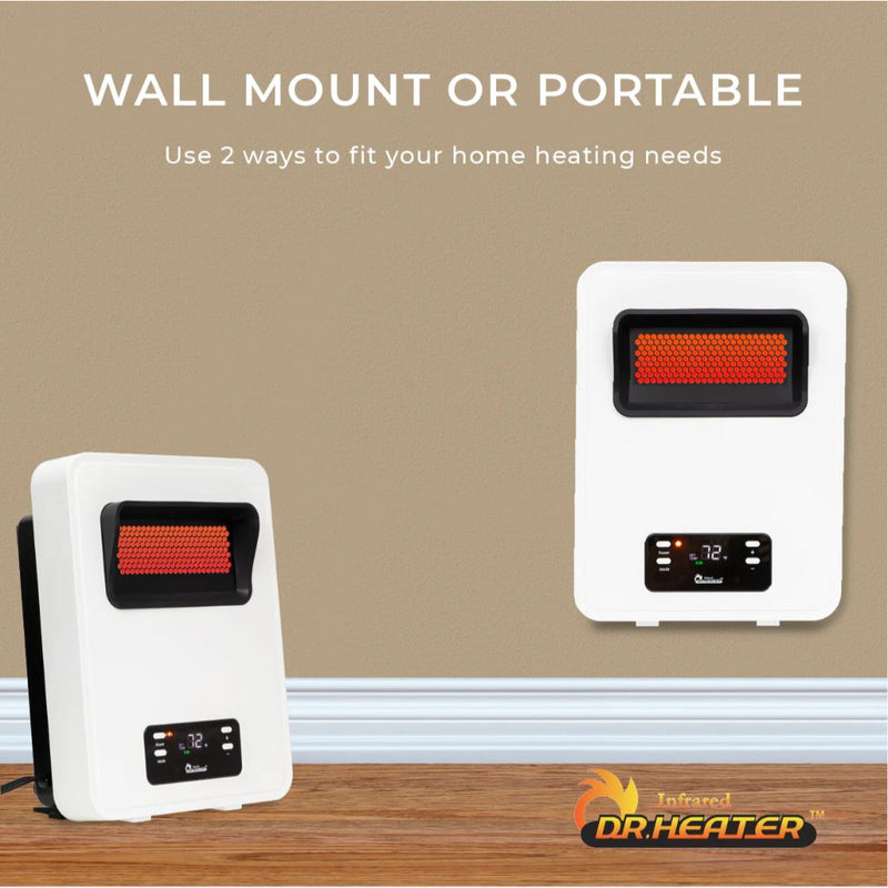 Dr. Infrared Heater 11" HeatStyle 2-Way Wall Mount or Portable Space Heater - Alternate View