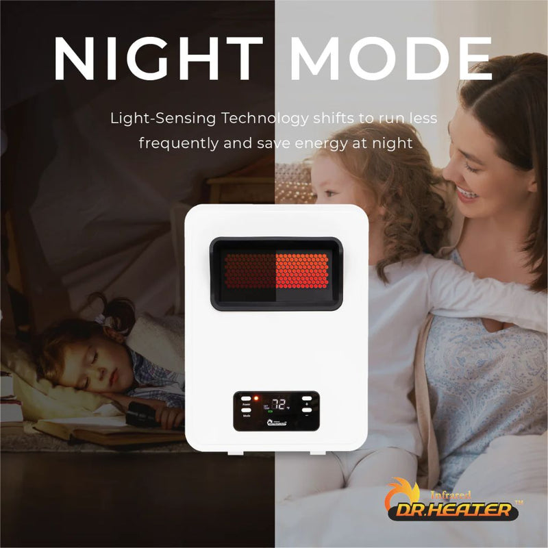 Dr. Infrared Heater 11" HeatStyle 2-Way Wall Mount or Portable Space Heater - Close-Up