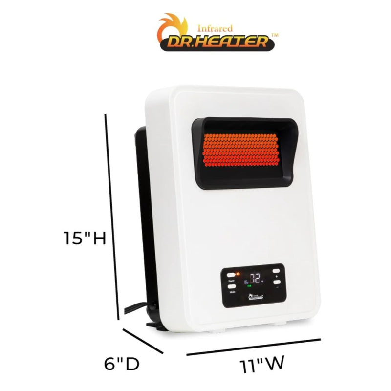 Dr. Infrared Heater 11" HeatStyle 2-Way Wall Mount or Portable Space Heater - Top View