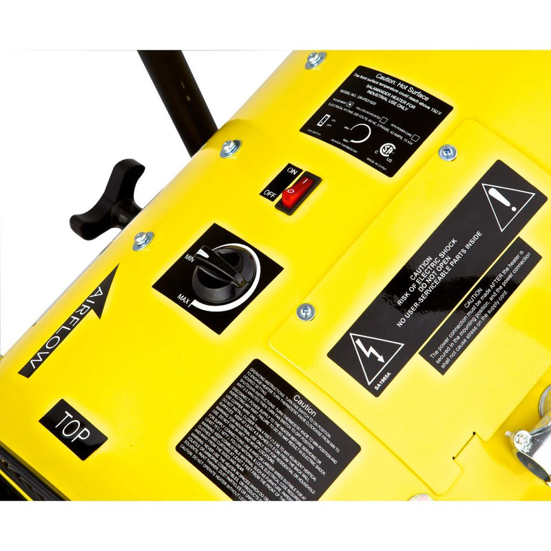 Dr. Infrared Heater 22" Salamander Construction 15000-Watt Triple Phase Portable Fan Forced Electric Heater - Rear View