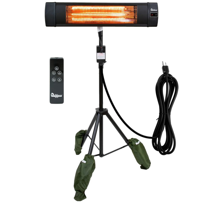 Dr. Infrared Heater 35" Black Carbon Portable Tripod & Wall/Ceiling Mount Infrared Indoor and Outdoor Patio Heater with
