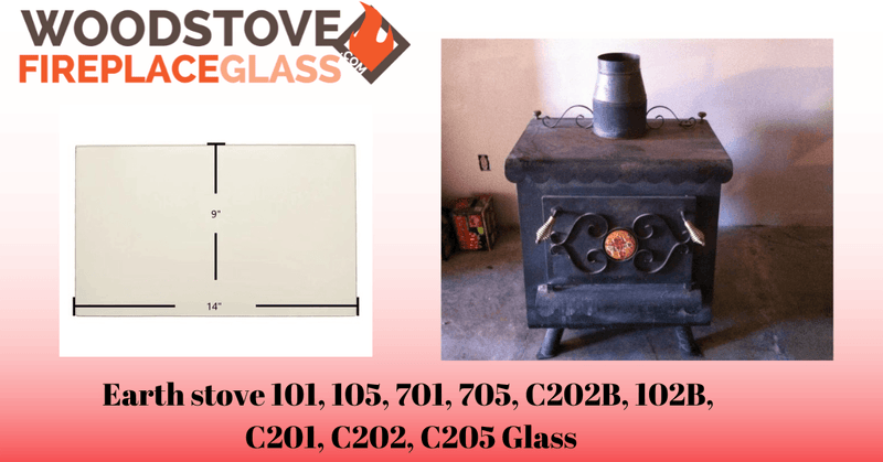Earth Stove 101, 105, 701, 705, C202B, 102B, C201, C202, C205 Glass - Detail View