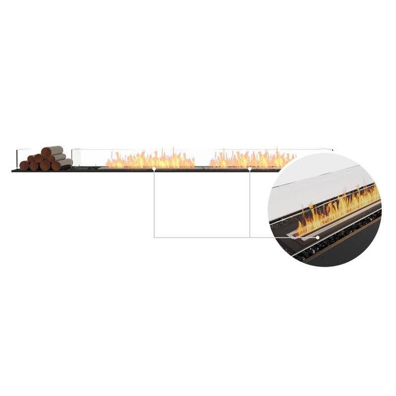 MAD Design Group EcoSmart Fire 107" Flex 104BN Bench Ethanol Fireplace Insert with Decorative Box by - Side View