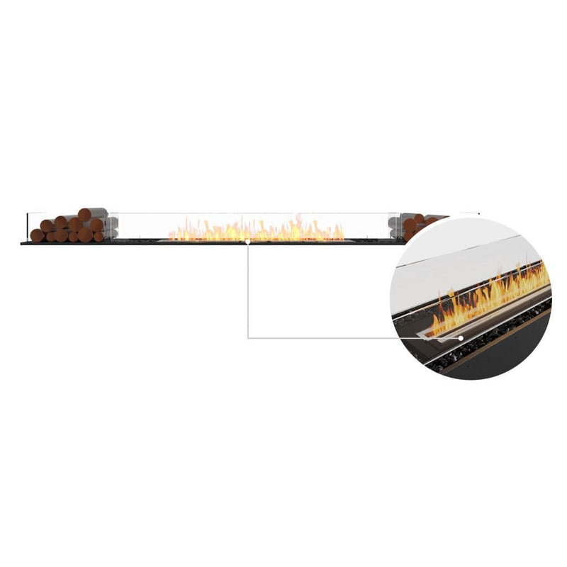 MAD Design Group EcoSmart Fire 107" Flex 104BN Bench Ethanol Fireplace Insert with Decorative Box by - Dimensions
