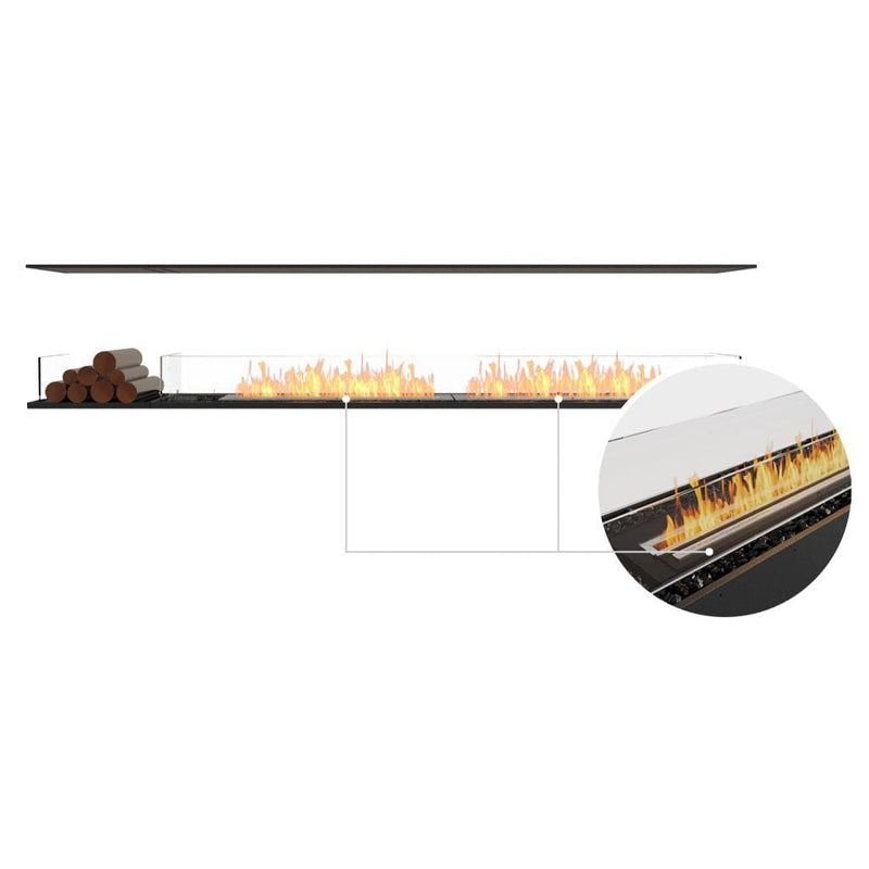 MAD Design Group EcoSmart Fire 107" Flex 104IL Island Ethanol Fireplace Insert with Decorative Box by - Side View