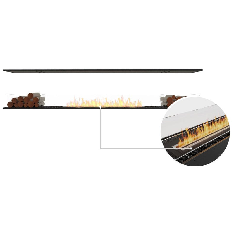 MAD Design Group EcoSmart Fire 107" Flex 104IL Island Ethanol Fireplace Insert with Decorative Box by - Dimensions