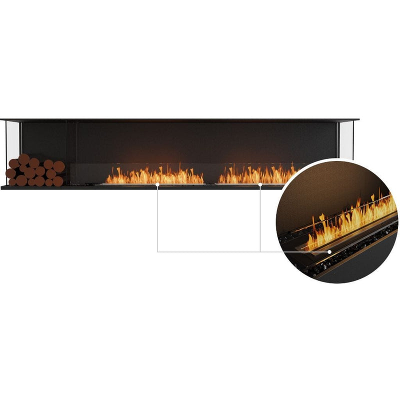 MAD Design Group EcoSmart Fire 108" Flex 104BY Bay Ethanol Fireplace Insert with Decorative Box by - Side View
