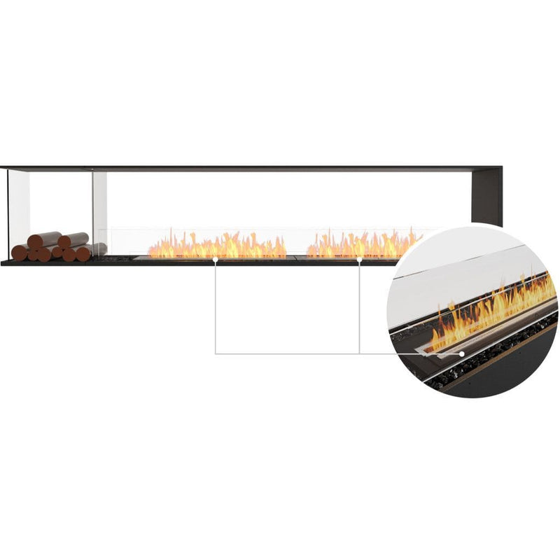 MAD Design Group EcoSmart Fire 110" Flex 104PN Peninsula Ethanol Fireplace Insert with Decorative Box by - Side View