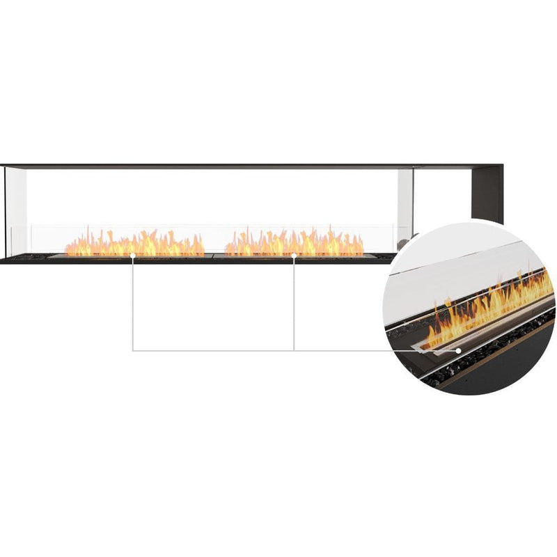 MAD Design Group EcoSmart Fire 110" Flex 104PN Peninsula Ethanol Fireplace Insert with Decorative Box by - Dimensions