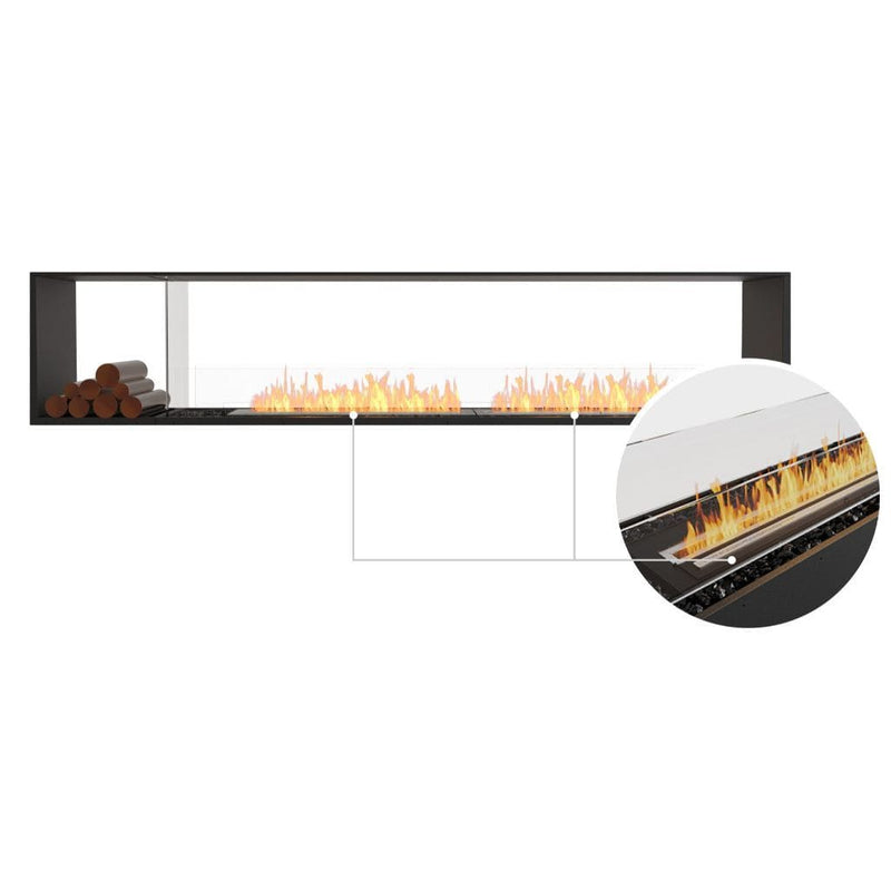 MAD Design Group EcoSmart Fire 112" Flex 104DB Double Sided Ethanol Fireplace Insert with Decorative Box by - Side View