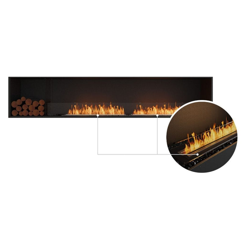 MAD Design Group EcoSmart Fire 112" Flex 104SS Single Sided Ethanol Fireplace Insert with Decorative Box by - Side View