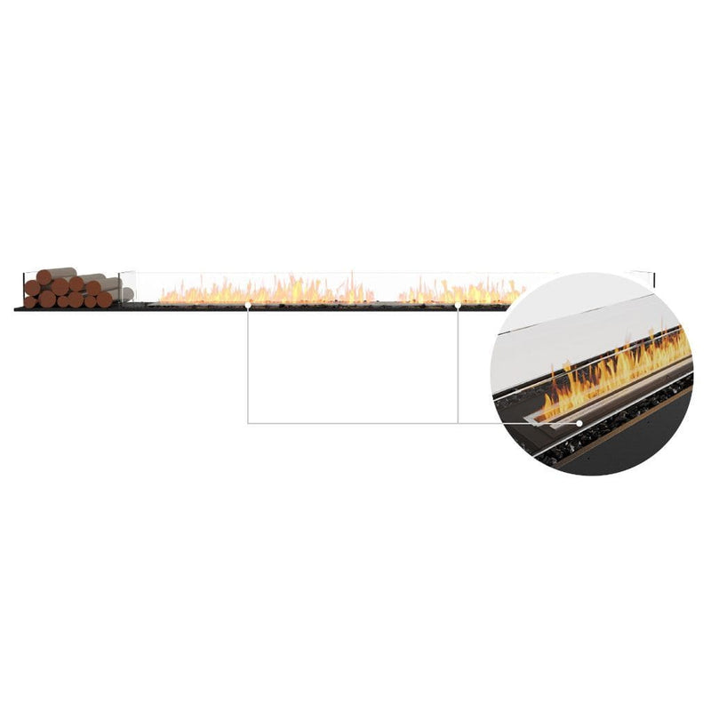 MAD Design Group EcoSmart Fire 125" Flex 122BN Bench Ethanol Fireplace Insert with Decorative Box by - Side View