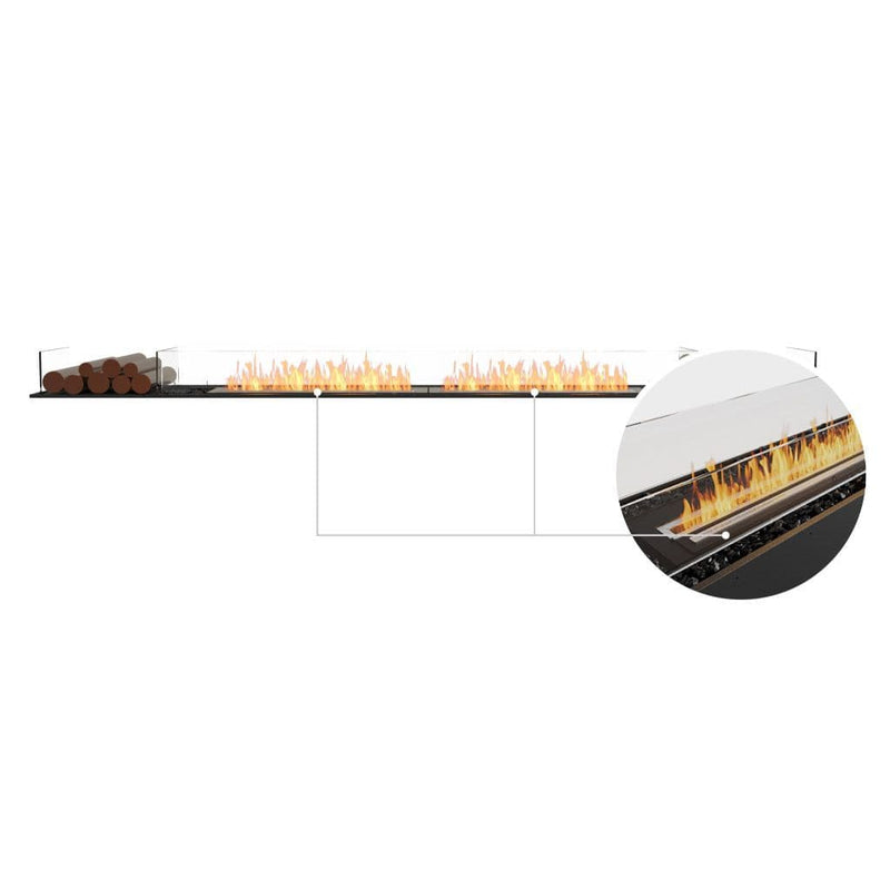 MAD Design Group EcoSmart Fire 125" Flex 122BN Bench Ethanol Fireplace Insert with Decorative Box by - Dimensions