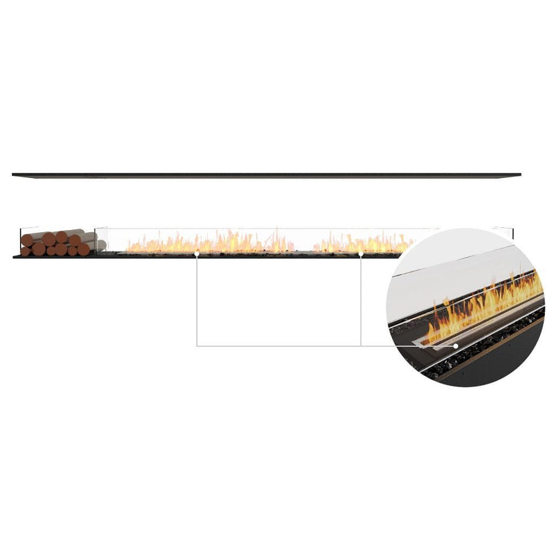 MAD Design Group EcoSmart Fire 125" Flex 122IL Island Ethanol Fireplace Insert with Decorative Box by - Dimensions