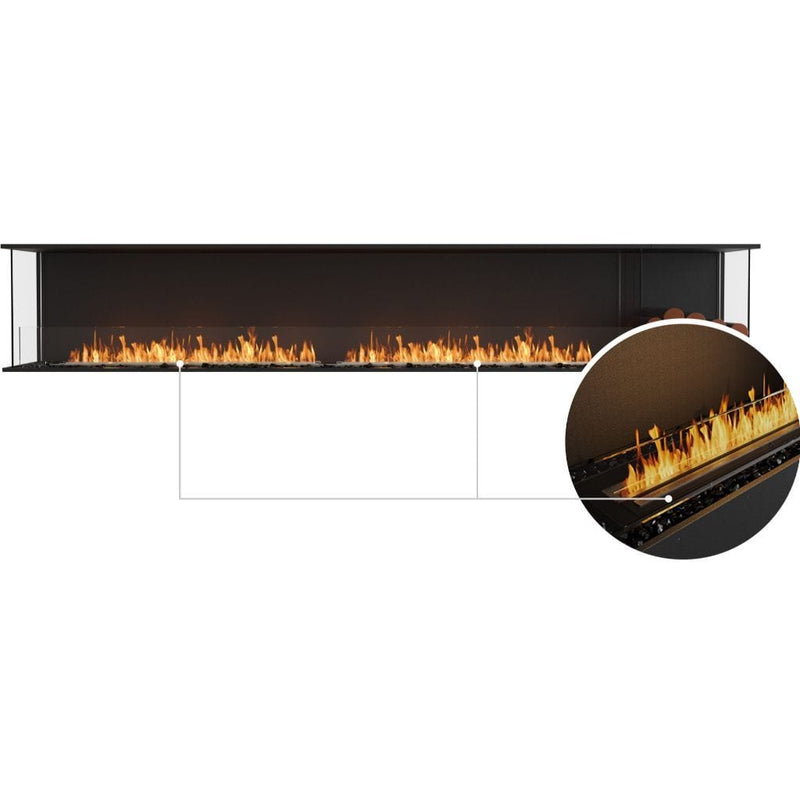 MAD Design Group EcoSmart Fire 126" Flex 122BY Bay Ethanol Fireplace Insert with Decorative Box by - Dimensions