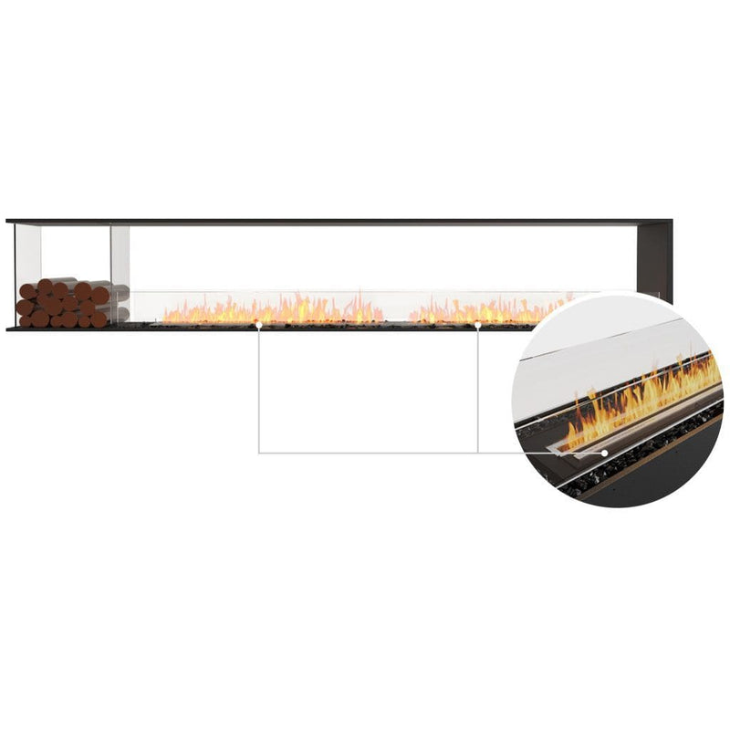MAD Design Group EcoSmart Fire 128" Flex 122PN Peninsula Ethanol Fireplace Insert with Decorative Box by - Side View