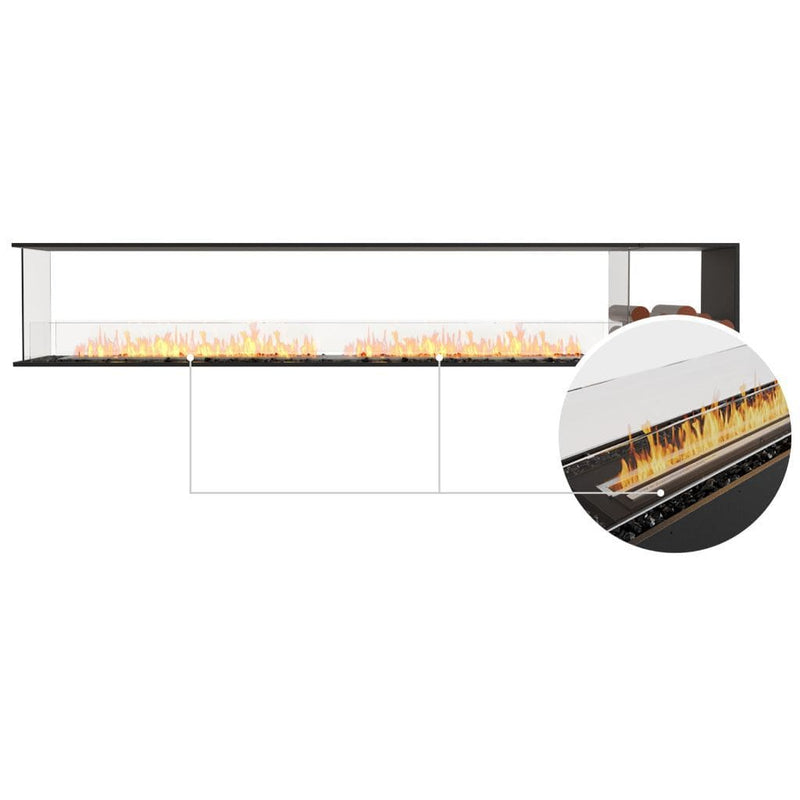 MAD Design Group EcoSmart Fire 128" Flex 122PN Peninsula Ethanol Fireplace Insert with Decorative Box by - Dimensions